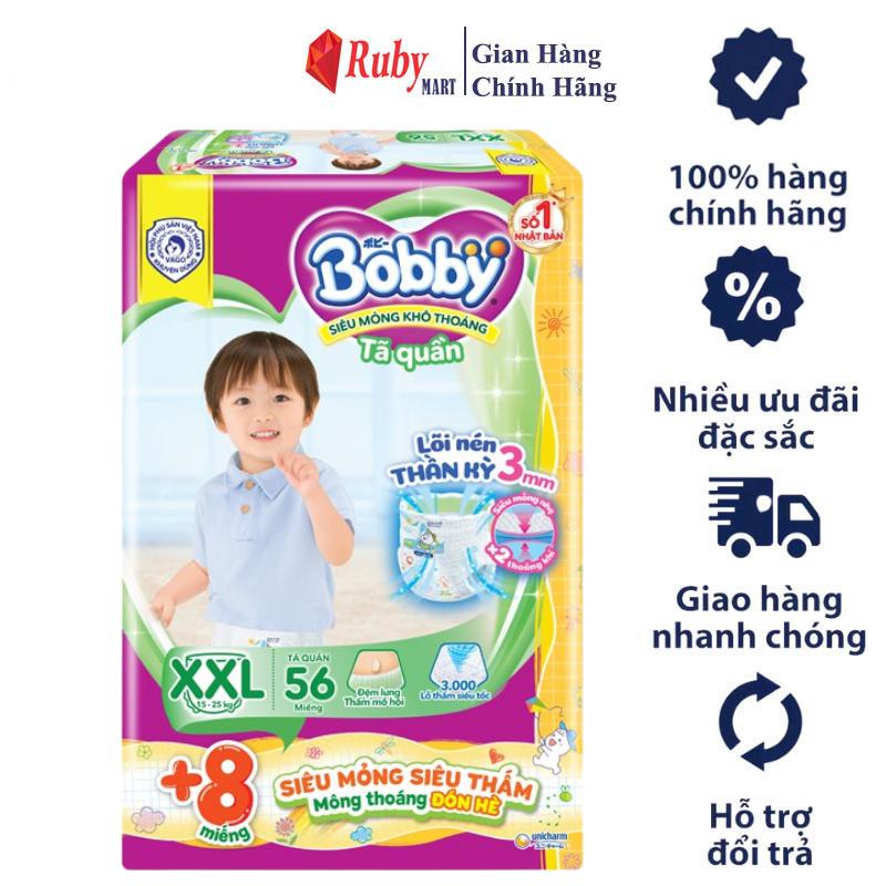 Tã quần Bobby lõi nén thần kì 3mm M76/L68/XL62/XXL56/XXXL24 - Tặng thêm 8 miếng phiên bản mùa hè