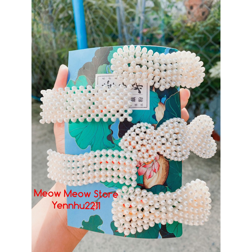 Ảnh MeowMeow+Chọn Mẫu Kẹp Đính Giả Ngọc Phong Cách HÀn Quốc