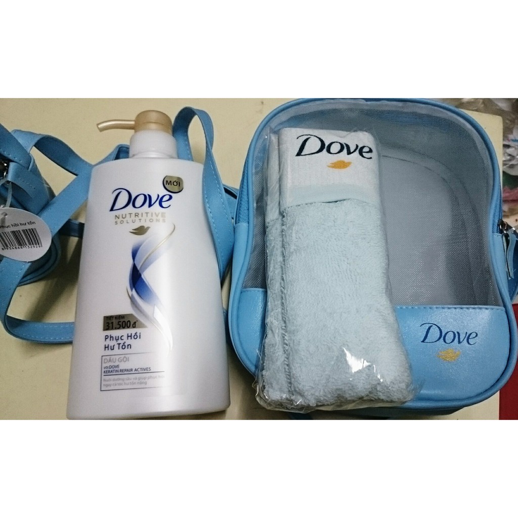 Dầu gội Dove Liệu pháp tinh dầu dưỡng - 650gr & Tặng Túi Quải - Khăn Mặt