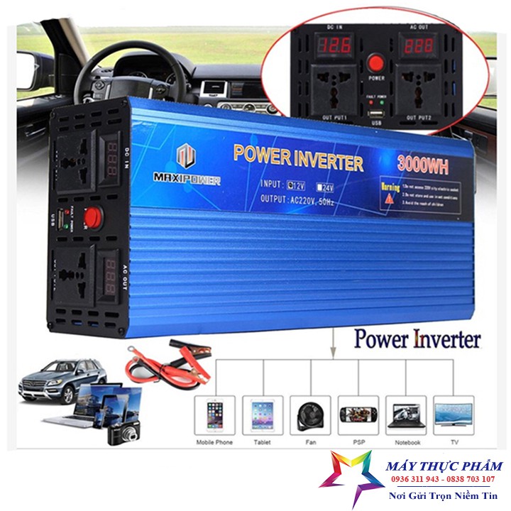 Bộ đổi nguồn, kích điện inverter 3000W Maxipower