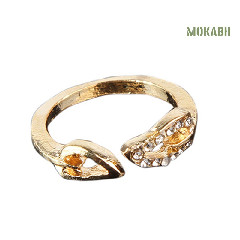 Nhẫn Hở Hai Chiếc Lá Đính Đá Thời Trang Dành Cho Nữ