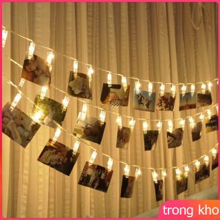LED Photo Clip String Lights with Battery Box Night Lamp Hanging Pendant Festivals Garden Party