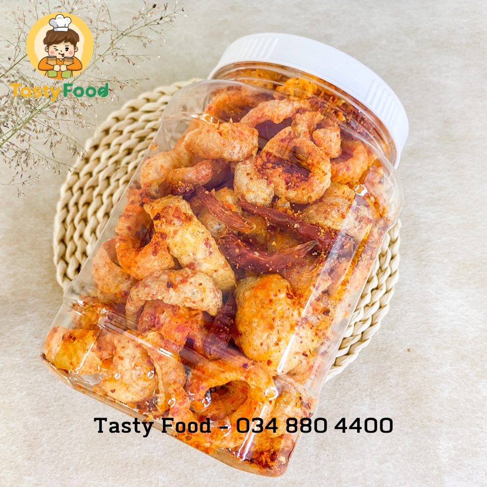 [Hũ vuông] 500G Hũ Da Heo Muối Ớt Tasty Food| Hàng chất lượng loại nhất | HOÀN ĐỔI 100% nếu không như mô tả
