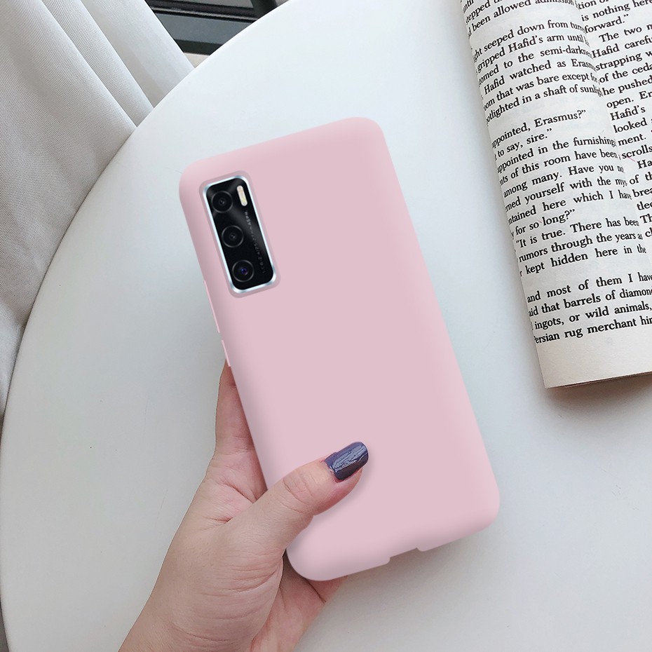 Ốp điện thoại TPU dẻo màu kẹo trơn đơn giản thời trang thích hợp cho Vivo V20 Se Pro Vivo V 20 V20Se V20Pro