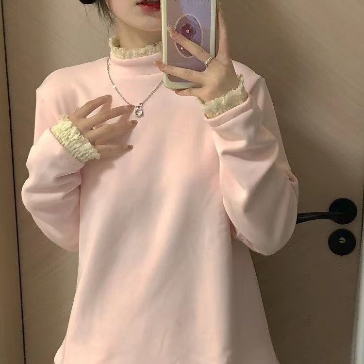 Áo nhung tay dài thêu hình thỏ dễ thương cho nữ