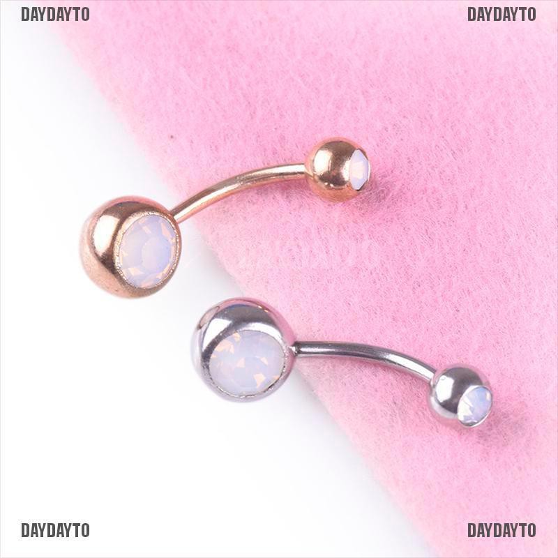 [DAYDAYTO] Khuyên Rốn Đính Đá Opal Lửa Trắng