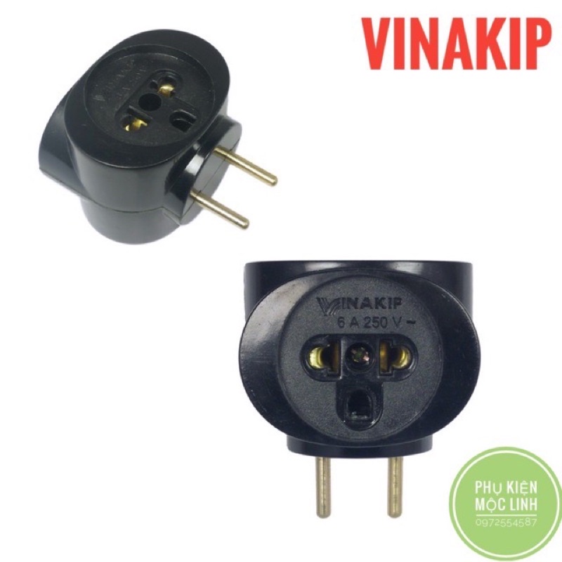 ⚡️CHÍNH HÃNG VINAKIP⚡️ Ổ CẮM CHIA ĐIỆN ĐẦU TRÂU 3 GIẮC CẮM ĐẦU NỐI 6A