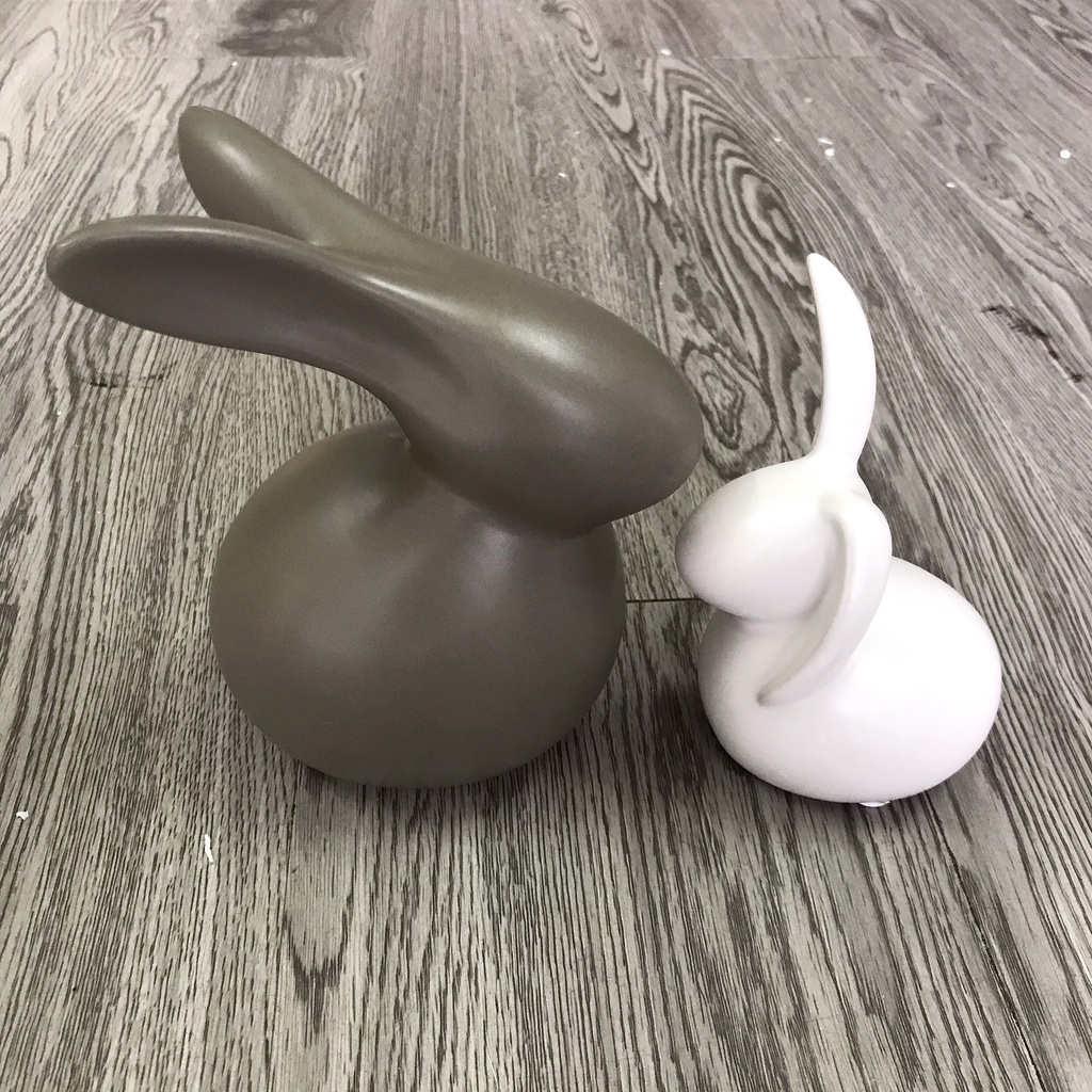 tượng đôi thỏ gốm sứ cao cấp decor nhà cửa phong cách bắc âu