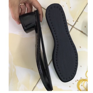Gót mũi vuông 5cm đen và kem
