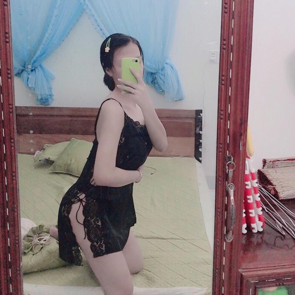 Váy ngủ sexy đan dây hông đầm ngủ lụa phối ren gợi cảm với màu đỏ đô quyến rũ | BigBuy360 - bigbuy360.vn