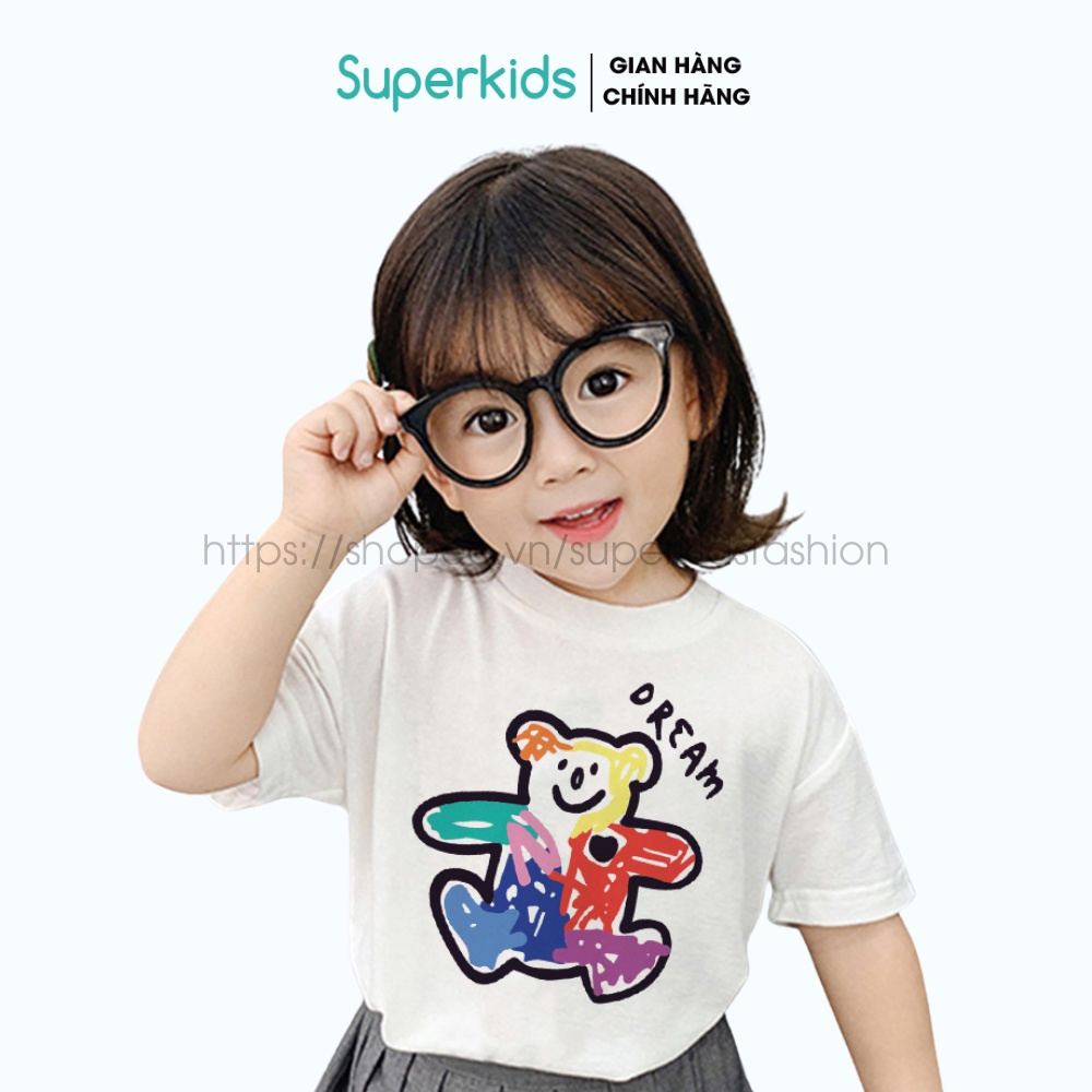 Áo thun gấu sắc màu chất cotton cho bé 8-18kg QATE586