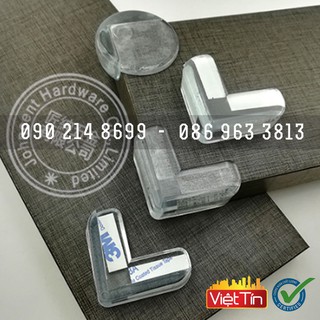 4 Miếng bịt góc bàn silicon vuông và tròn mềm dẻo an toàn cho tre em