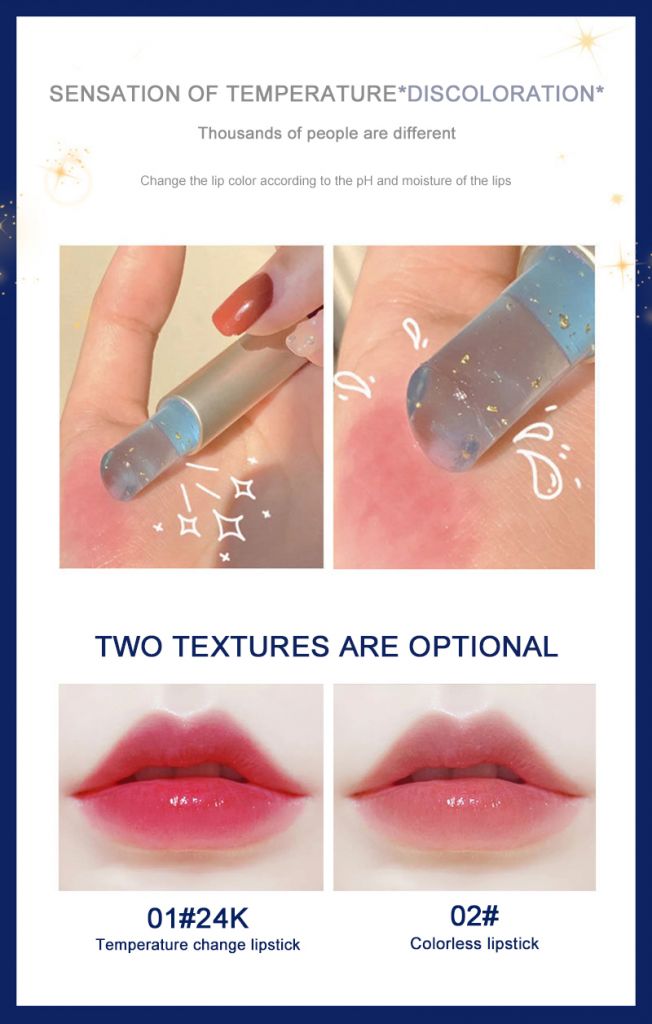 (Hàng Mới Về) Son Dưỡng Môi Chứa Tinh Dầu Hoa Hồng Và Vàng 24k Thay Đổi Màu Sắc Tiện Dụng | BigBuy360 - bigbuy360.vn