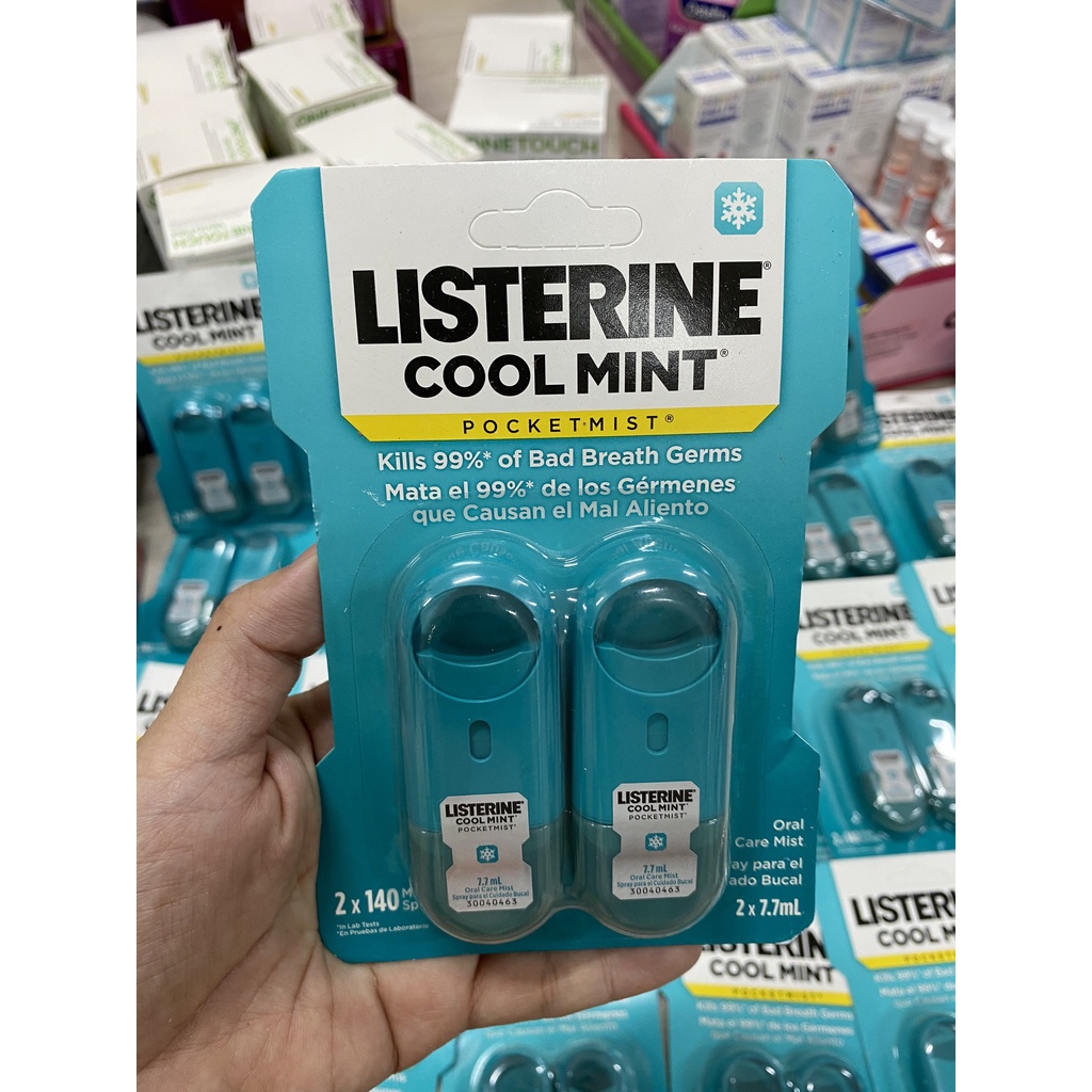 Bộ 2 chai nước xịt thơm miệng L i s t e r i n e Pocketmist.