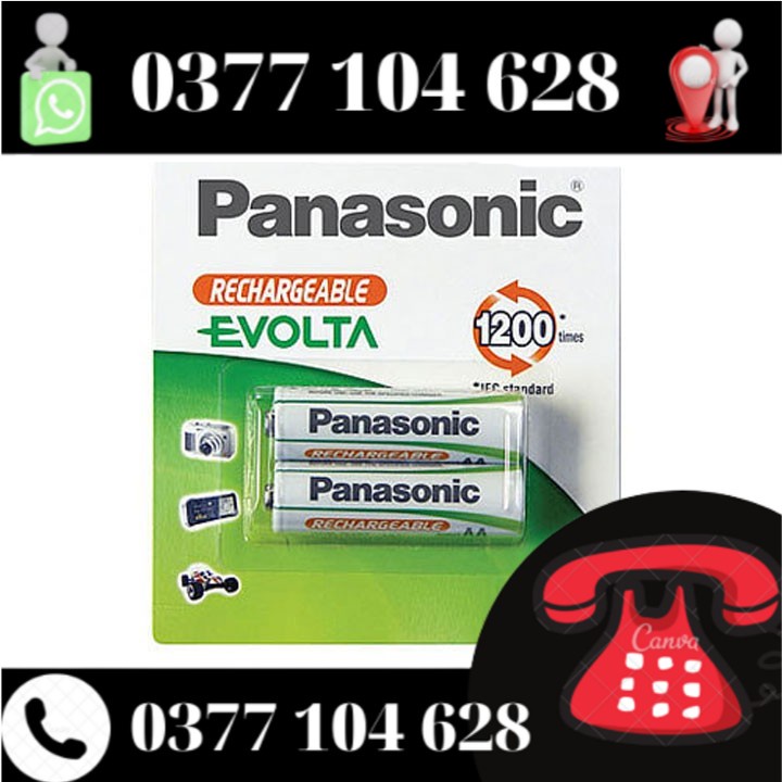 COMBO 2 PIN SẠC PANASONIC AA EVOLTA HHR-3LVT2B vỉ 2 pin.