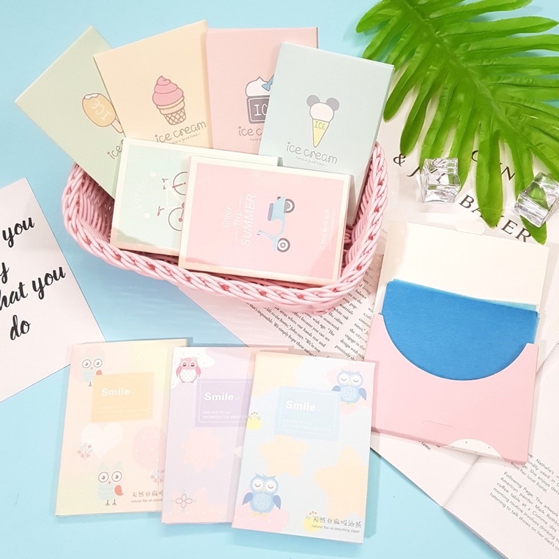 Giấy thấm dầu gói 50 tờ hàng nội địa thấm hút mồ hôi(shop giao màu ngẫu nhiên) | BigBuy360 - bigbuy360.vn