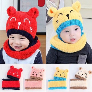SET KHĂN MŨ LEN LÔNG CỪU TRẺ EM SIÊU ĐẸP