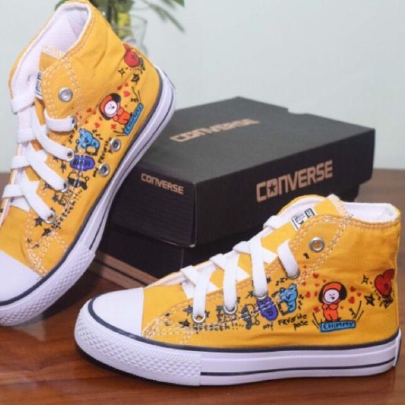 Sẵn Sàng Kho➽ Giày BOOT Trẻ Em Tuổi 7,8,9,10,11 Tuổi Giày Thể Thao In Hình Nhân Vật Hoạt Hình BT21 Vui Nhộn