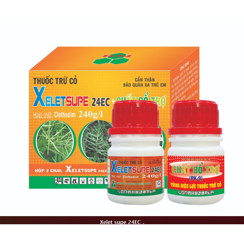 trừ cỏ diệt cỏ xelet super (bộ 1 hộp/2 chai x 50ml) - trừ cỏ trên cạn trong vườn