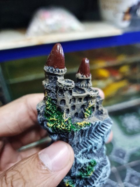 LÂU ĐÀI MINI TRANG TRÍ HỒ CÁ NON BỘ 4x2x8cm