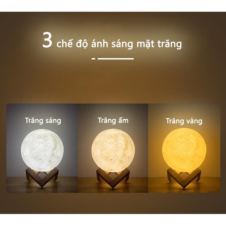 Đèn xông tinh dầu - Đèn ngủ mặt trăng 3D xông tinh dầu đổi màu (freeship✅)