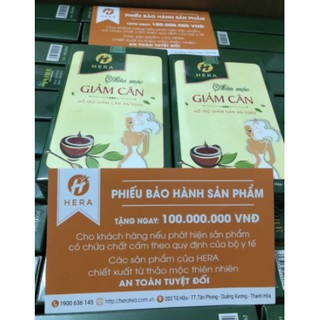 Trà giảm cân hera plus 30 viên kèm phiêú cam kết công ty cam kết chính hãng