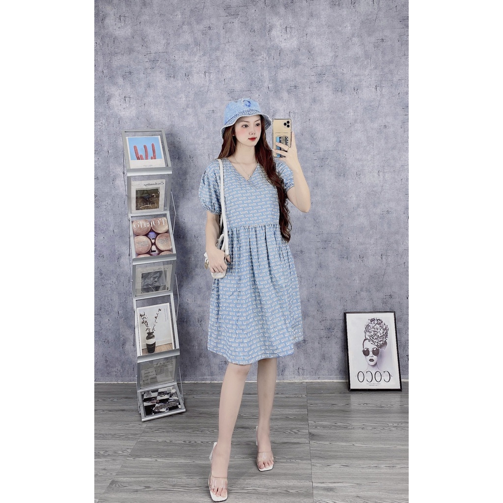 Váy Bò Jean BabyDoll - Đầm Babydoll Denim Tay Bồng Tiểu Thư Cao Cấp (Ảnh + Video Shop Quay Chuẩn Mẫu ) HOT 2022