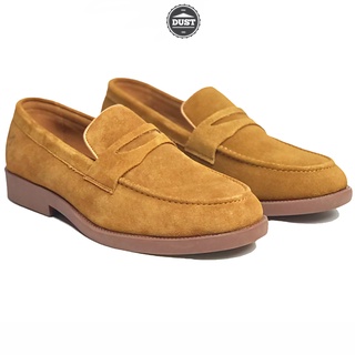Giày lười tây công sở nam da bò lộn cao cấp thời trang penny loafer mad thời trang phong cách