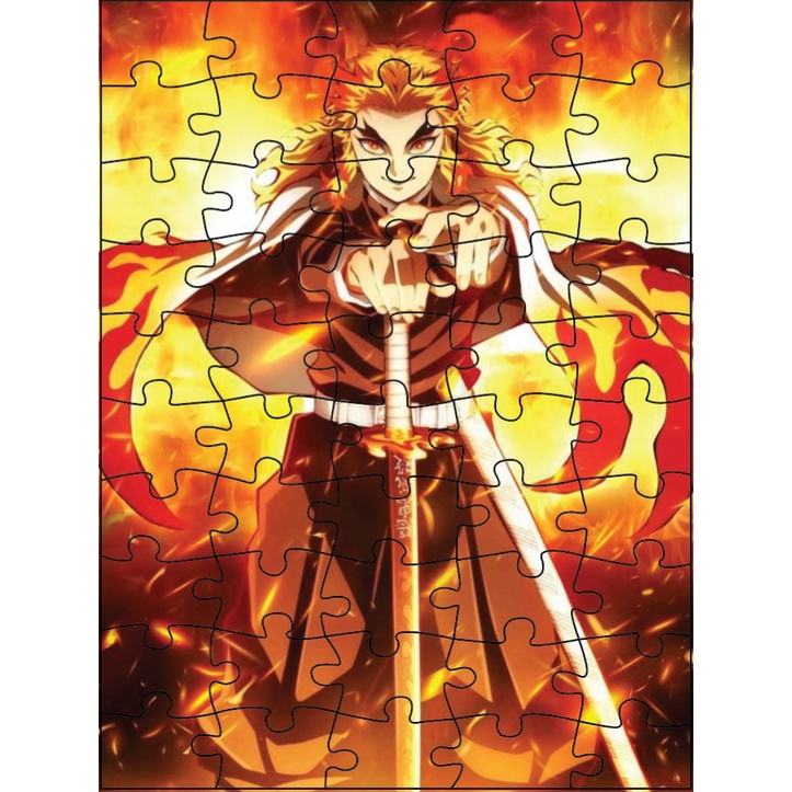 Bộ Tranh Ghép Hình Thanh Gươm Diệt Quỷ Jigsaw Puzzle khổ a5 15*21cm 50 Pcs