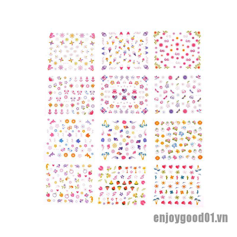 Bộ 5 Miếng Dán Móng Tay Họa Tiết Hoạt Hình Dễ Thương Cho Bé