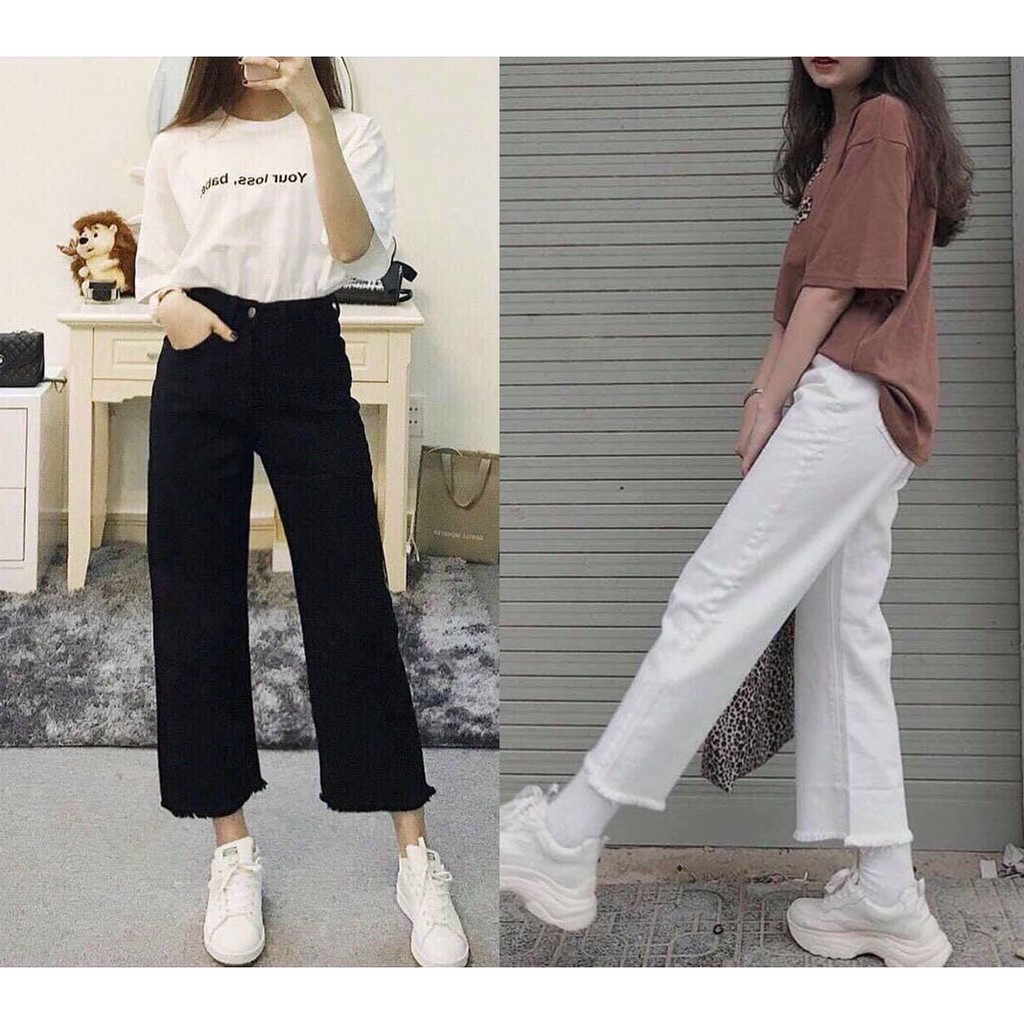 QUẦN BAGGY KAKI JEAN LỬNG ỐNG RỘNG TƯA LAI, QUẦN CULOTTES LỬNG CO DÃN