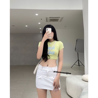 Áo croptop thun MONÁ - VIBE XANH