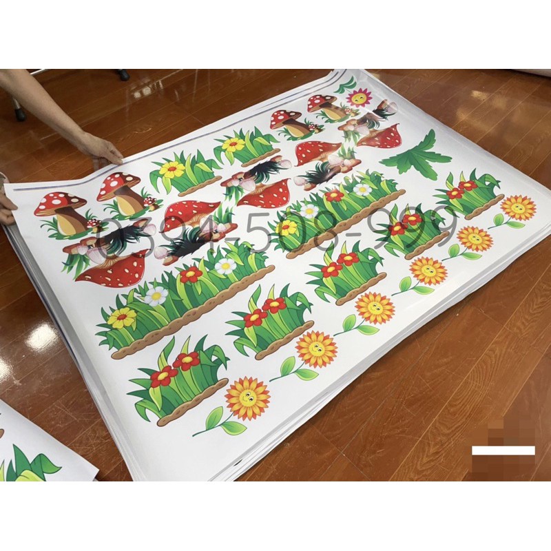 tranh decal mầm non- hoa trang trí 2
