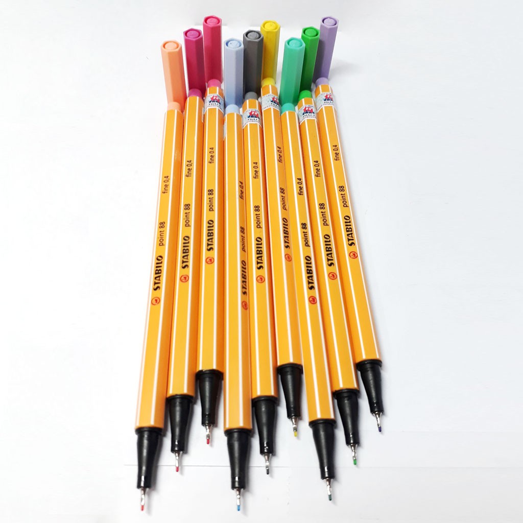 Bộ 9 cây bút kim STABILO Point88 màu pastelV+ sách tô màu (PT88/PASTEL-C9G)
