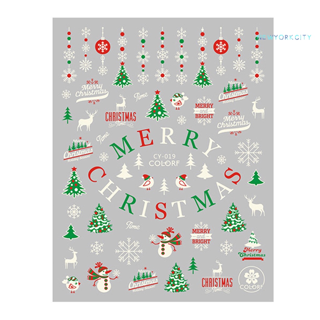 1 Tờ Nhãn Dán Móng Tay Hình Bông Tuyết Thân Thiện Với Môi Trường