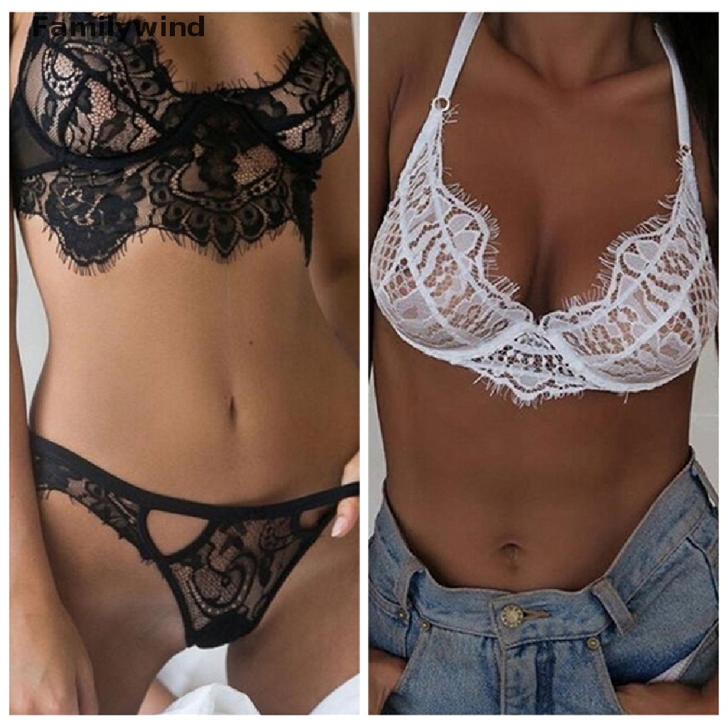 Set Áo Lót Nâng Ngực &amp; Quần Lót Nữ Họa Tiết Ren Gợi Cảm