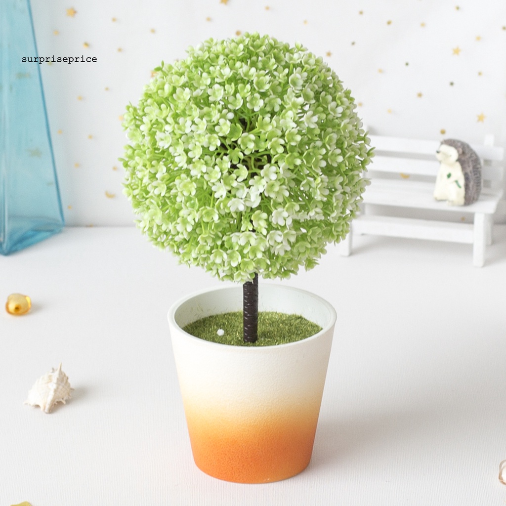 Chậu cây cảnh giả hình tròn bằng nhựa trang trí nhà cửa