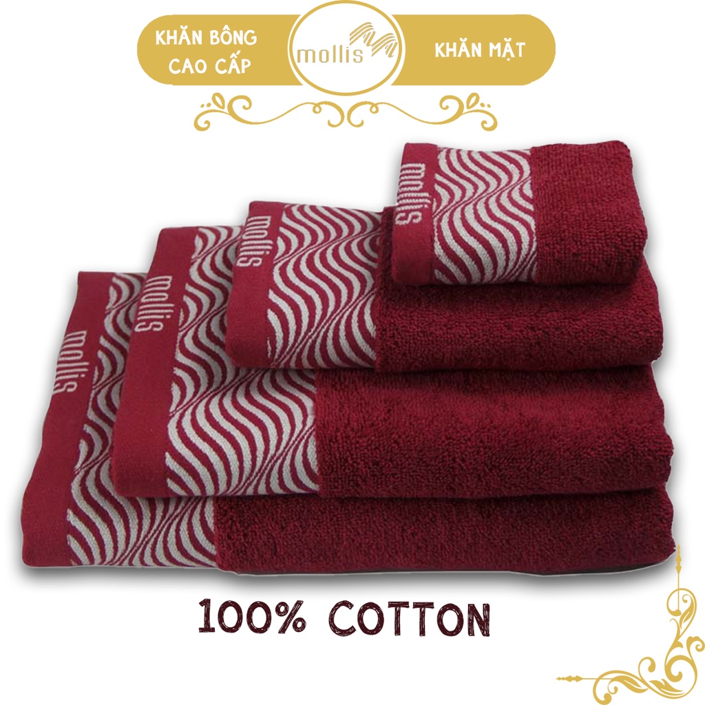 Khăn tắm khăn lau đầu Mollis Lapyarn BM3Y FM3Y HM3Y - 100% cotton cao cấp