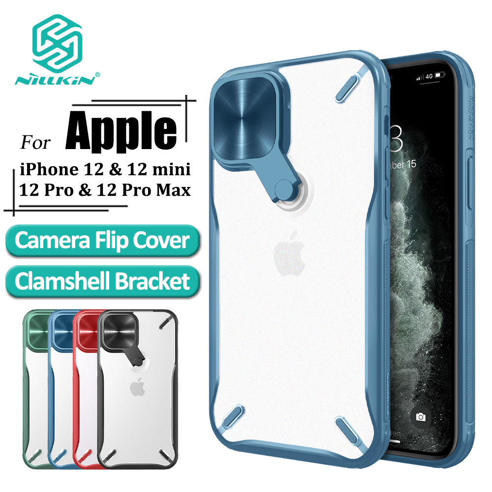 Ốp điện thoại Nillkin Cyclops bo vệ camera có giá đỡ kim loại sang trọng cho iPhone 12/12 Pro/12 Pro Max/12 Mini