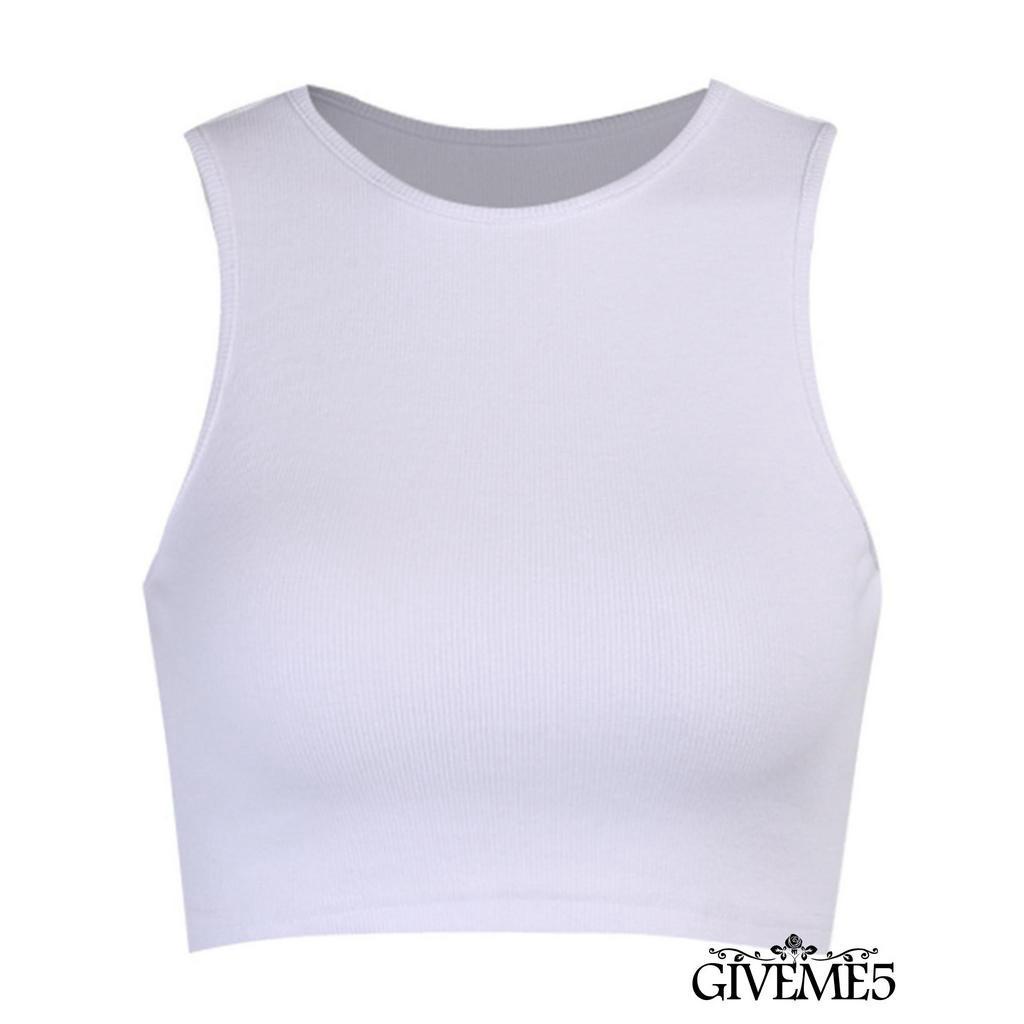 Áo Crop Top Tay Ngắn Màu Trơn Thời Trang Cá Tính Cho Nữ