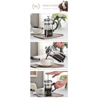 Bình pha cà phê, trà thủy tinh kiểu Pháp French Press