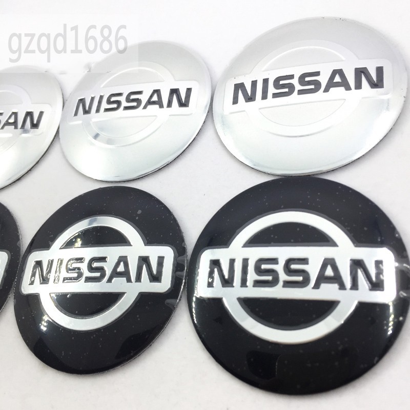 Bộ 4 miếng sticker họa tiết huy hiệu NISSAN 56mm dán bánh xe cho xe Nissan