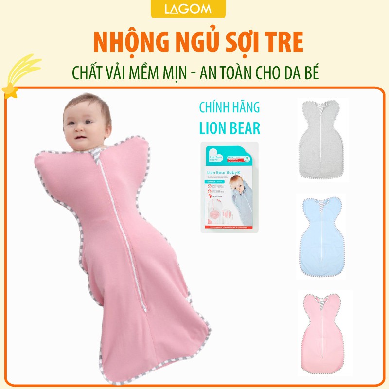 [SỢI TRE MỀM MÁT] Nhộng Chũn Mùa Hè Lion Bear  Quấn Chũn Cho Bé Túi Ngủ Cho Bé Sơ Sinh