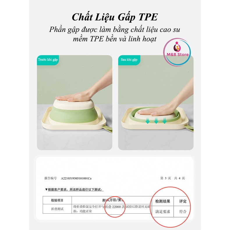 Chậu Rửa Mặt Gấp Gọn Kháng Khuẩn, Nhựa PP - KUB