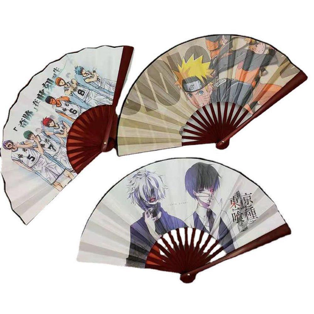 Quạt Giấy Xếp Cầm Tay Hai Mặt Nhiều Màu Sắc Thủ Công DIY