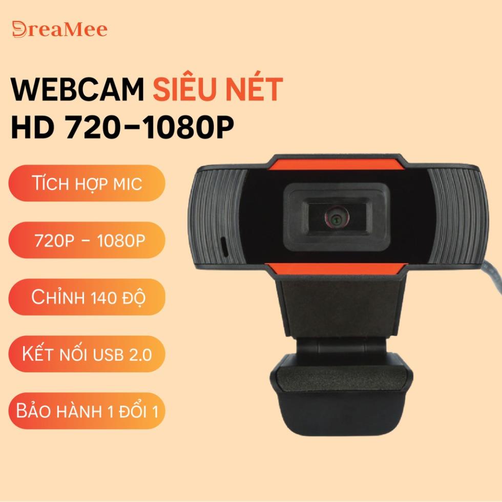 Webcam Máy Tính, Camera Có Mic 720p-1080 Cho Laptop Học Online Qua ZOOM, Trực Tuyến- Hội Họp -Gọi Video Hình Ảnh Sắc Nét