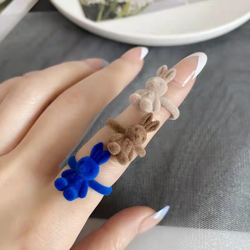 Nhẫn Hở Hình Gấu/Thỏ Dễ Thương Có Thể Điều Chỉnh Thời Trang