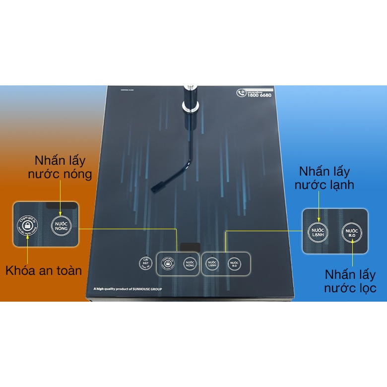 Máy lọc nước RO nóng nguội lạnh Sunhouse SHA76214CK 9 lõi bảo hành chính hãng - Điện máy Sunmy
