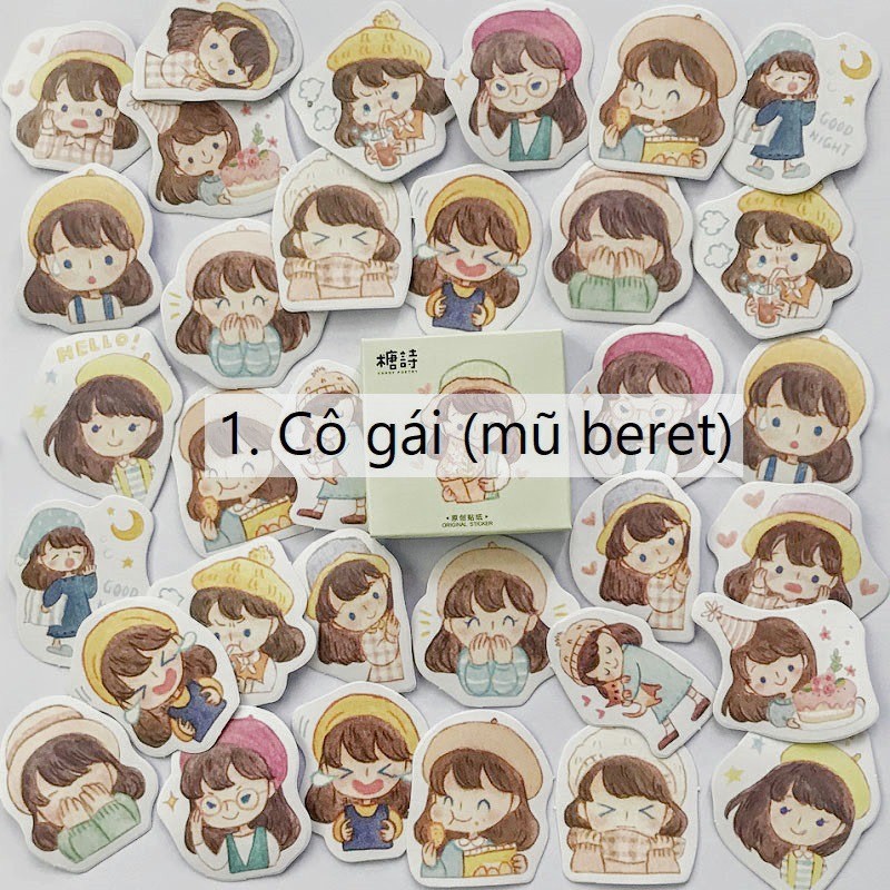 [ GIFT ] Set 4 sticker đáng yêu dán máy tính, điện thoại, vali