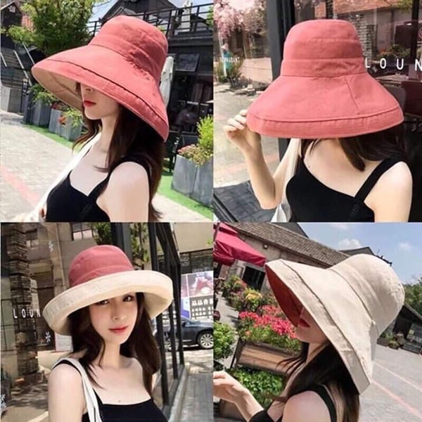Nón Vải 2 Mặt Vành Rộng Thời Trang Chống Nắng, Chống tia UV , Nón rộng vành siêu xinh - DMA store